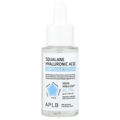 Сыворотка для лица APLB Squalane Hyaluronic Acid Ampoule увлажняющая, с скваланом и гиалуроновой кислотой, 40 мл