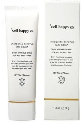 Минеральный солнцезащитный крем Cell Happy Co Inorganic Tone-Up SPF50+ для лица 50 г