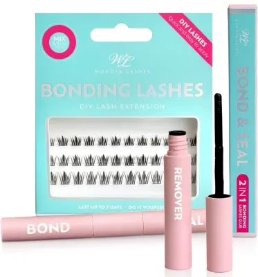 Набор Wonder Lashes Bonding Lashes Kim Effect пучки ресниц 8/10/12 мм 36 шт клей 8 мл и ремувер 4 мл