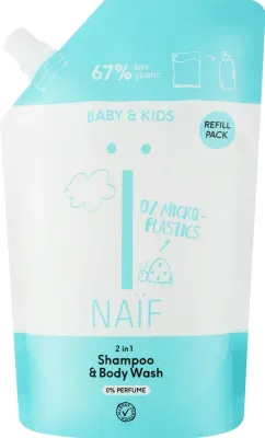 Сменный блок шампуня и геля для душа 2 в 1 Naif Baby & Kids, 500 мл
