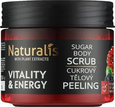 Naturalis Naturalis Sugar Body Scrub - Сахарный скраб для тела Vitality & Energy с женьшенем и гранатом, 250 г