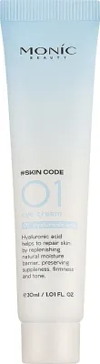 Крем для кожи вокруг глаз Monic Beauty #Skin Code 01 Hyaluronic Eye Cream ультралёгкий, с гиалуроновой кислотой, 30 мл