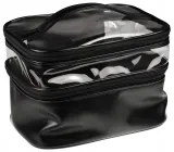 Косметичка органайзер Inter-Vion Glam Black 498548 большая черная с крючком 22,5х18,5х12 см — фото 1
