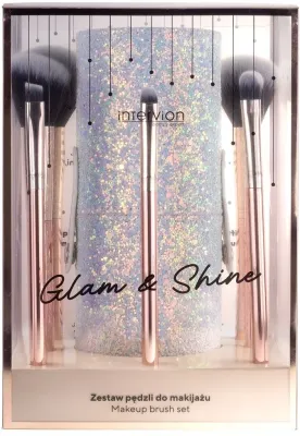 Набор кистей для макияжа с футляром Inter-Vion Glam & Shine из 8 предметов