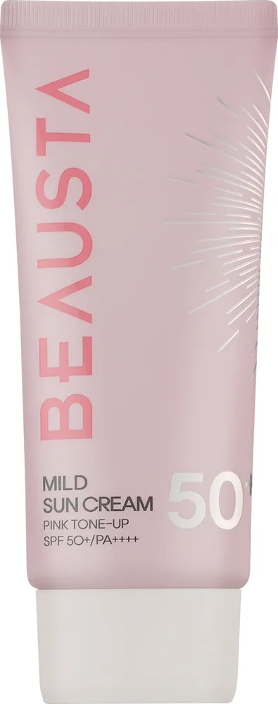 Крем для лица Beausta Mild Sun Pink Tone-Up солнцезащитный тонирующий SPF 50+ 50 мл