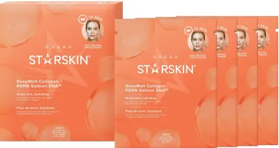 Гидрогелевая тающая маска для лица Starskin DeepMelt Collagen PDRN с коллагеном и ДНК лосося, 4х24 г