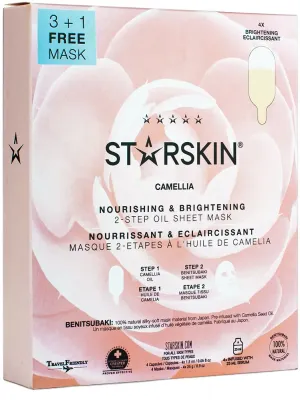 Двухэтапная маска для лица Starskin Camellia с маслом камелии и тканевой маской, 4 шт