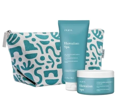 Набор Pupa Hawaiian Spa гель для душа 300 мл скраб для тела 350 г и косметичка