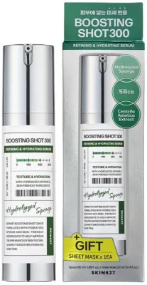 Набор Skin627 Boosting Shot300 сыворотка для лица 50 мл и тканевая маска с зеленым чаем 22 мл