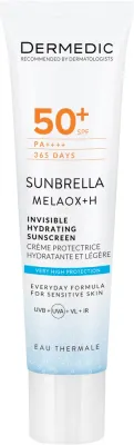 Солнцезащитный крем Dermedic Sunbrella Invisible Hydrating SPF50+ для лица увлажняющий 40 мл