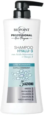 Шампунь для волос Biopoint Hyalu-3 Shampoo с гиалуроновой кислотой, увлажняющий, 400 мл