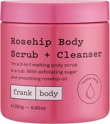 Frank Body Frank Body Rosehip Body Scrub + Cleanser - Скраб-очищение для тела 2 в 1 с маслом шиповника, 250 г