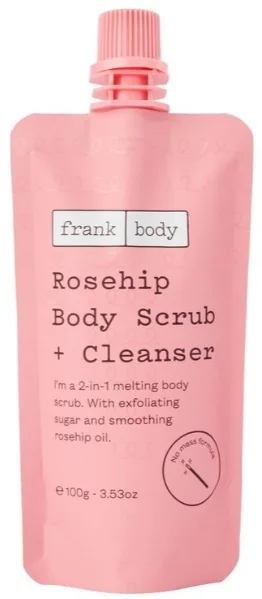 Frank Body Frank Body Rosehip Body Scrub + Cleanser Travel Size - Скраб-очищение для тела 2 в 1 с шиповником, дорожный формат, 100 г