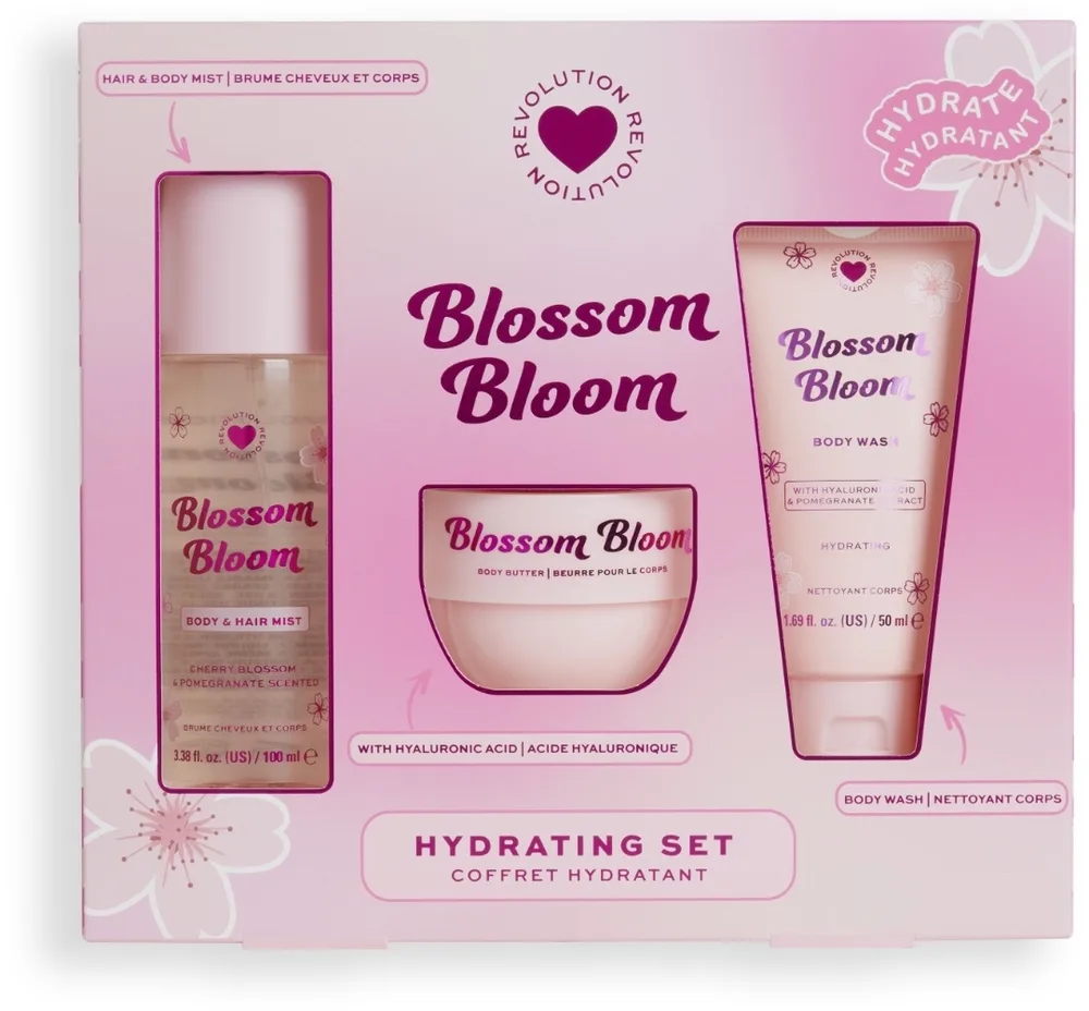 Набор для тела I Heart Revolution Blossom Bloom гель для душа крем и спрей с цветочным ароматом уценка 50+68+100