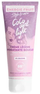 Крем для волос Energie Fruit Coco Curl увлажняющий, для кудрявых, чёткость и упругость локонов, с кокосовым маслом и алоэ, 200 мл