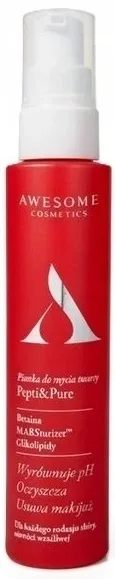 Пенка для умывания Awesome Cosmetics Pepti Pure Cleansing Foam кремовая, для любого типа кожи, 100 мл
