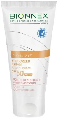 Солнцезащитный крем Bionnex Preventiva SPF50+ против пигментации и тёмных пятен для лица 50 мл