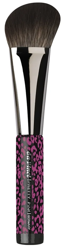 Скошенная кисть для румян Da Vinci Pretty Pink Blusher Brush 9747LEO с розовым леопардовым дизайном