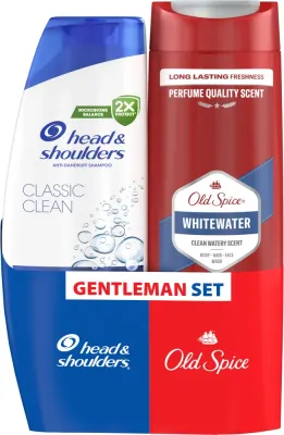 Мужской набор Head & Shoulders шампунь против перхоти и гель для душа Old Spice уценка 400+400 мл