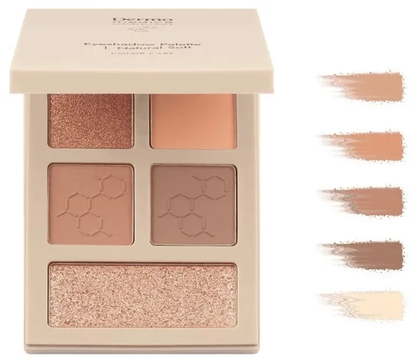 Палетка теней для век Dermomedica Eyeshadow Palette с бархатистой текстурой, 6,5 г, оттенок Natural Soft
