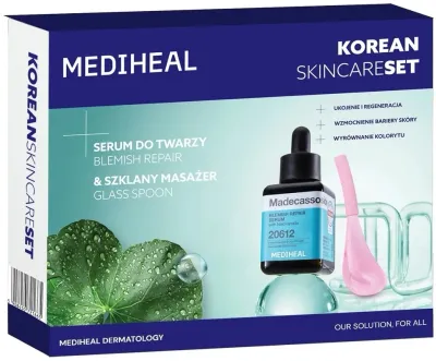 Набор Mediheal Korean Skincare сыворотка с мадекассосидом 40 мл и массажер-ложка