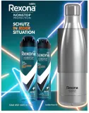 Мужской набор Rexona Men Nonstop Protection Invisible Ice Fresh дезодорант-антиперспирант 2 шт по 150 мл и бутылка для воды — фото 2