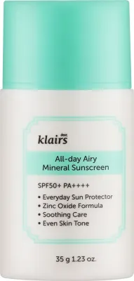 Крем для лица Dear Klairs All-day Airy минеральный солнцезащитный SPF50 60 г
