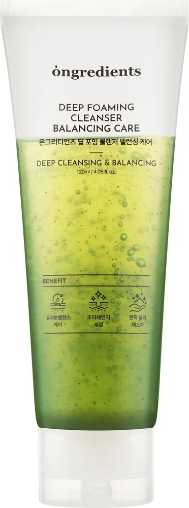 Пенка для умывания Ongredients Deep Foaming Cleanser Balancing Care для жирной кожи, с низким pH, 120 мл