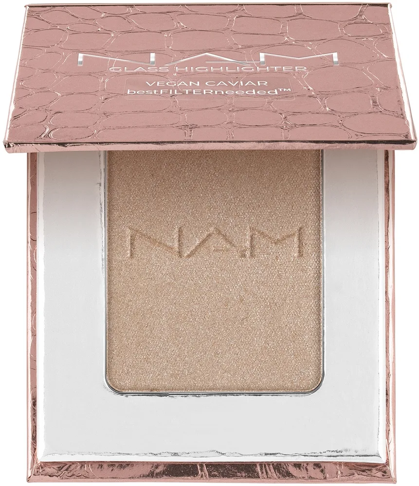 Хайлайтер для лица NAM Make Up Glass Highlighter Vegan Caviar с эффектом стекла, 6 г, оттенок 01 - Soft Gold