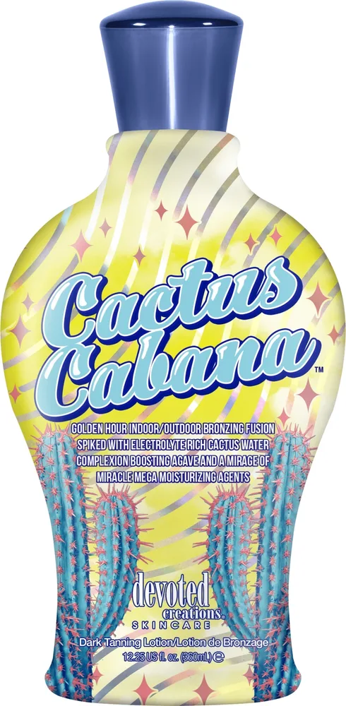 Devoted Creations Cactus Cabana For Instant Golden Tan бронзирующий лосьон с защитой татуировок, 360 мл