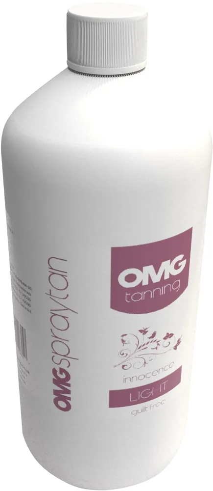 OMG Spray Tan Lotion Innocence Light профессиональный лосьон для загара из пульверизатора HVLP или аэрографа, 1000 мл