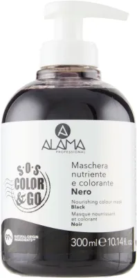Маска для волос Alama Professional S.O.S. Color and Go Nourishing Colour Mask Black оттеночная, для чёрных волос, 300 мл