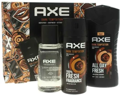 Мужской набор Axe Dark Temptation гель для душа 250 мл дезодорант 150 мл и лосьон после бритья 100 мл