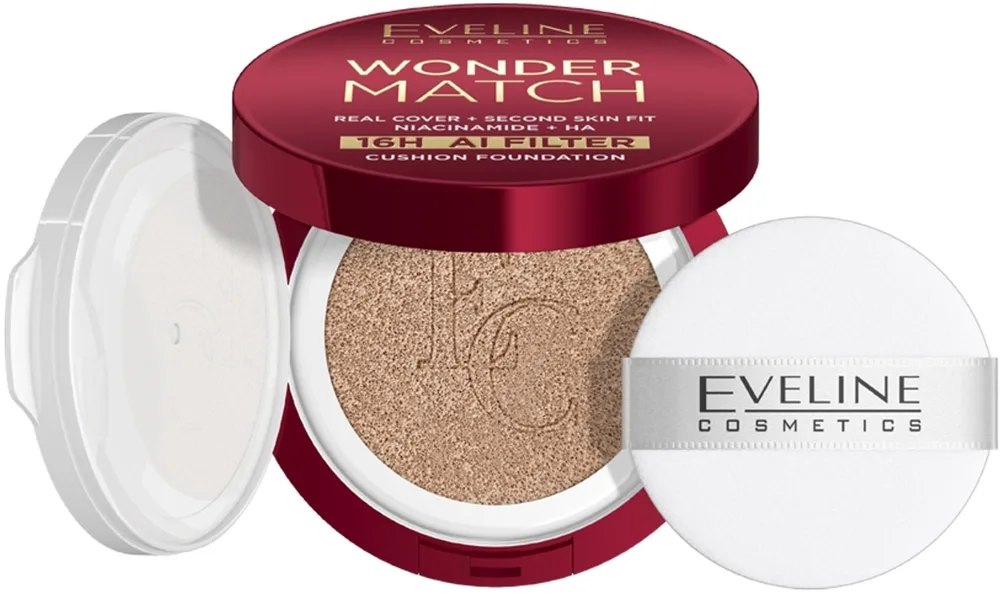 Eveline Cosmetics Podkład cushion - Стойкий кушон Eveline Wonder Match 16h Filter Cushion Foundation, оттенок 01N - Ivory