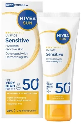 Солнцезащитный крем для лица NIVEA Sun UV Face Sensitive SPF50 40 мл