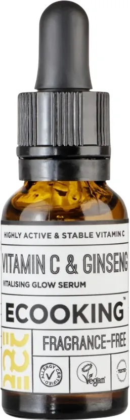 Сыворотка для лица Ecooking Vitamin C & Ginseng укрепляющая, с витамином C и женьшенем, 20 мл