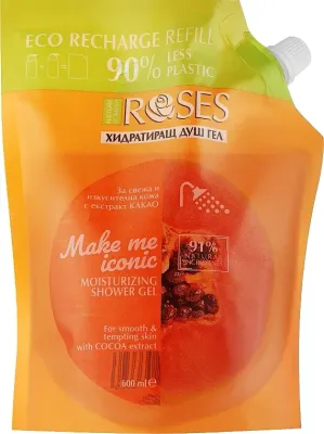 Гель для душа Nature of Agiva Roses с маслом какао и ароматом папайи (дойпак), 600 мл