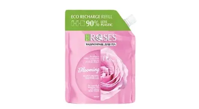 Гель для душа Nature of Agiva Roses с натуральной розовой водой (дойпак), 600 мл