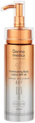 Dermomedica Illuminating Body Lotion SPF30 золотистый осветляющий солнцезащитный бальзам для тела, 120 мл