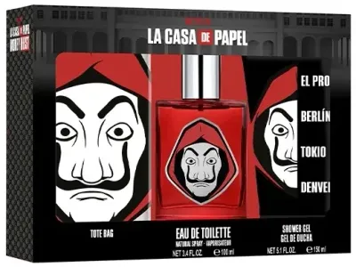 Подарочный набор Air-Val International Netflix La Casa De Papel: гель для душа 150 мл и сумка, уценка
