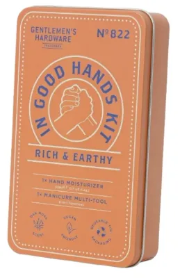 Мужской набор Gentlemen's Hardware In Good Hands крем для рук 50 мл и аксессуар для ногтей в жестяной банке
