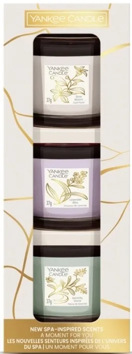 Набор ароматических свечей Yankee Candle Little Luxuries Lavender Bliss Serenity Stone и Slow Bloom 3 шт по 37 г