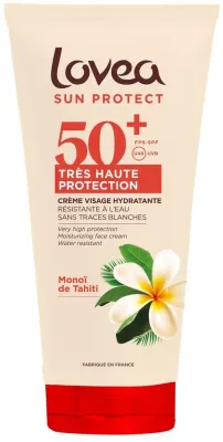 Солнцезащитный крем Lovea Sun Protect SPF50+ для лица с маслом монои де Таити 50 мл