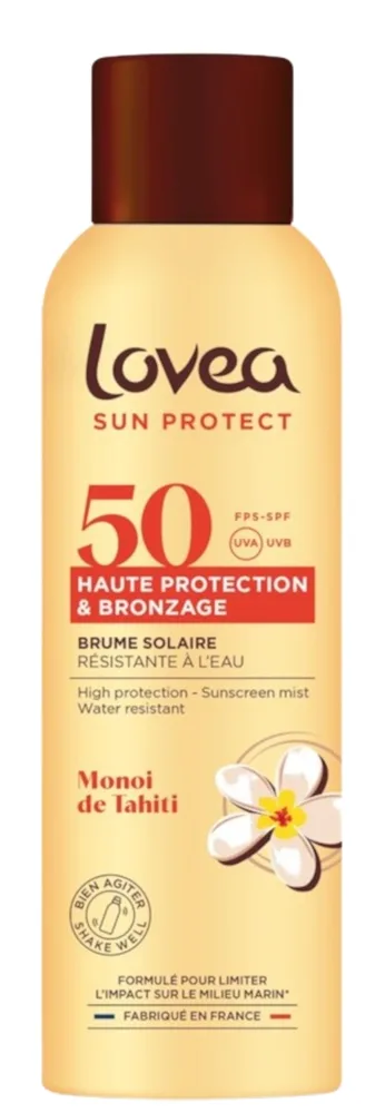 Спрей для тела Lovea Sun Protect Sunscreen Mist SPF50 с активатором загара и маслом монои 150 мл