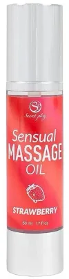 Масло для массажа тела Secret Play Sensual Massage Oil Клубника увлажняющее 50 мл