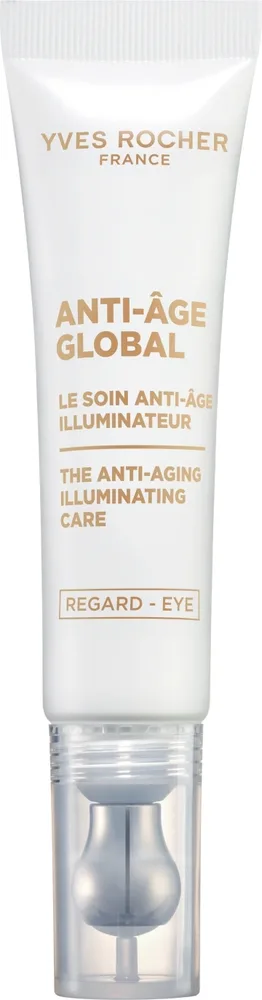 Крем-гель для области вокруг глаз Yves Rocher Anti-Age Global Illuminating с экстрактом ромашки кунжутным маслом и бетаином для сияния 15 мл