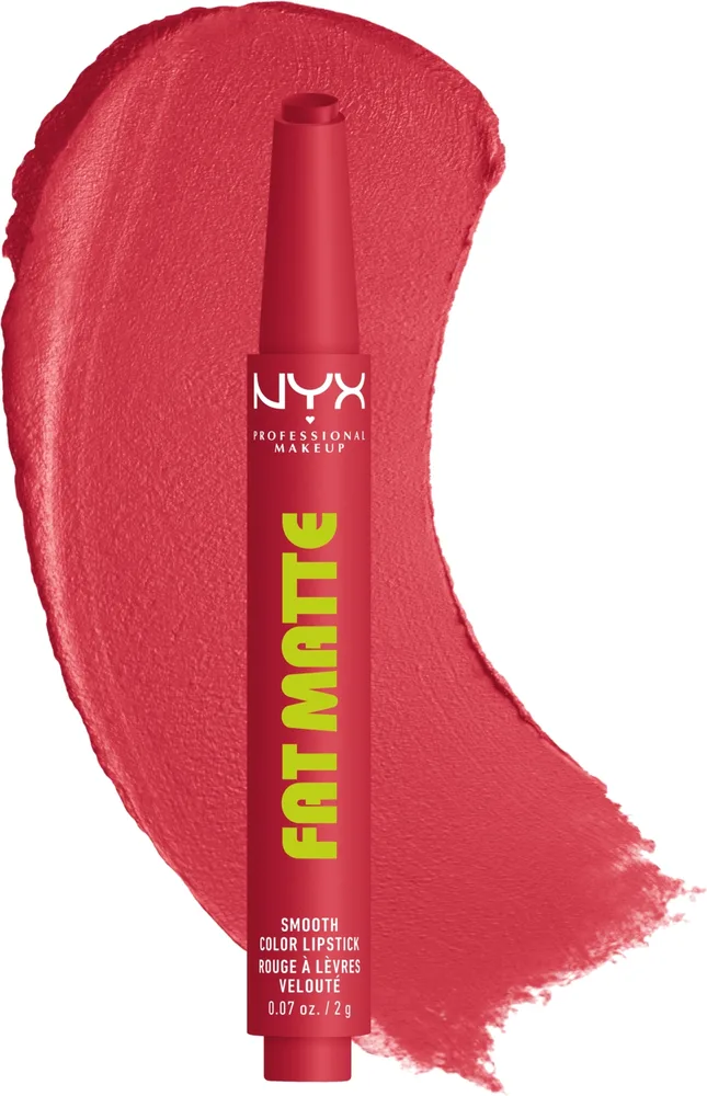 Помада для губ NYX Professional Makeup Fat Matte Smooth Color матовая кремовая в стике с кнопкой, 2 г, оттенок 10 - Flamingo Feather