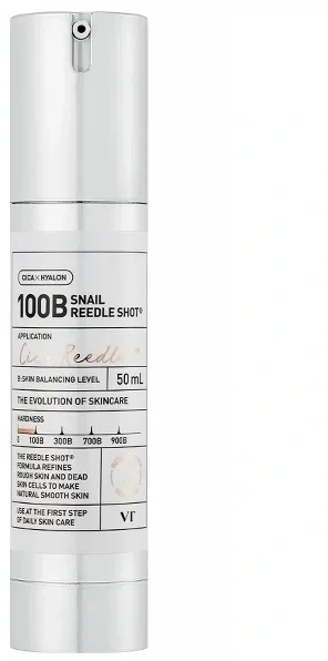 Сыворотка для лица VT Cosmetics 100B Snail Cica Reedle Shot бустер, с муцином улитки и микроиглами, 50 мл