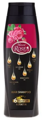Шампунь Natural Rose Oils of Life с шестью маслами и кератином для сухих ломких и тусклых волос, 450 мл