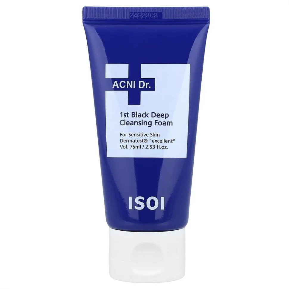 Пенка для умывания Isoi Acni Dr. 1st Black Deep Cleansing Foam очищающая, для лица, 75 мл